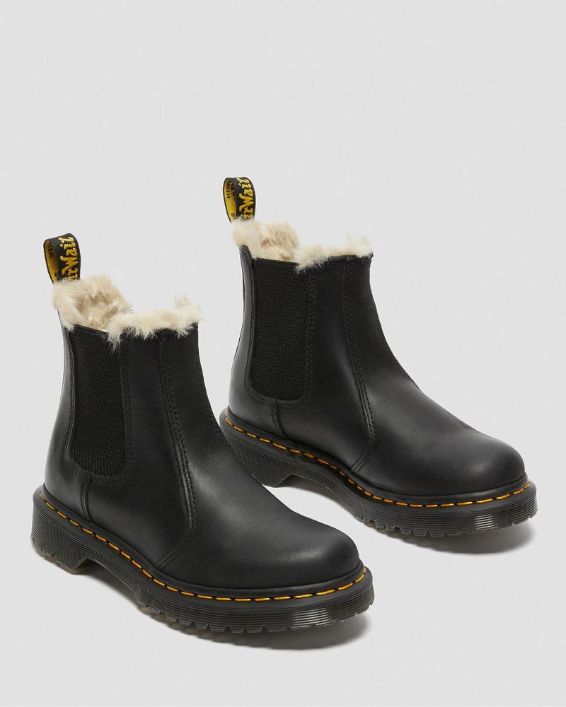 Botas de Invierno Dr Martens 2976 Faux Fur Forro Mujer Negros | MX 504EBC